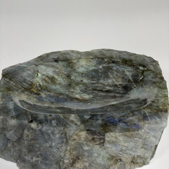 Labradorite Gemstone Dish - 5 lbs. 10 oz. | Crystal Bowl, Polished Geode - Picture 5 of 7